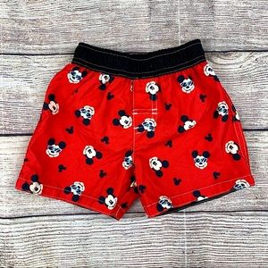 Disney Baby 6/9m Red Mickey Mouse Swim Trunks